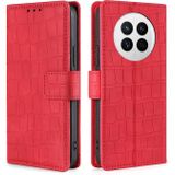 Voor Huawei Mate 50 Skin Feel Krokodil Magnetische Sluiting Lederen Telefoon Case (Rood)