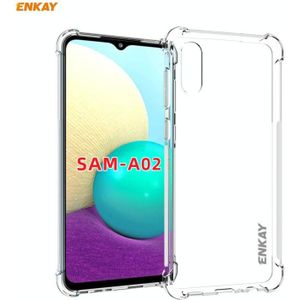 Voor Samsung Galaxy A02 Hat-Prince ENKAY Clear TPU Shockproof Case Soft Anti-slip Cover