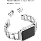 Kleurrijke Diamond RVS horlogeband voor Apple Watch serie 5 & 4 44mm/3 & 2 & 1 42mm (zilver)