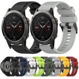 Voor Garmin Fenix 6 Sapphire GPS 22mm Horizontale Textuur Siliconen Horlogeband met Removal Tool (Wit)