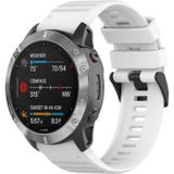 Voor Garmin Fenix 6 Sapphire GPS 22mm Horizontale Textuur Siliconen Horlogeband met Removal Tool (Wit)