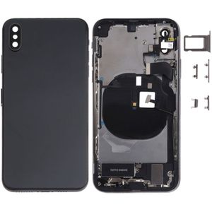 Battery Back Cover Assembly (met Side Keys & Loud Speaker & Motor & Camera Lens & Card Tray & Power Button + Volume Button + Oplaadpoort + Signal Flex Cable & Wireless Charging Module) voor iPhone XS(Zwart)