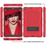 Voor Samsung Galaxy Tab A 10.1 (2019) / T510 Contrast Color Robot Shockproof Siliconen + PC Beschermhoes met houder(Rood Zwart)