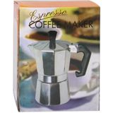 High Quality Aluminum Moka Coffee Maker Espresso Coffee Pot(Silver)