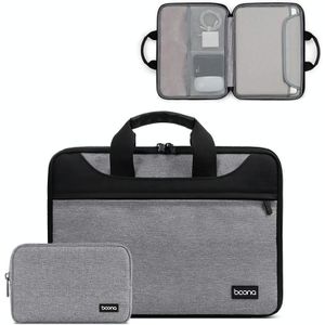 Baona BN-I003 volledig open draagbare waterdichte laptoptas van Oxford-stof  maat: 16/17 inch (grijs + powerbag)