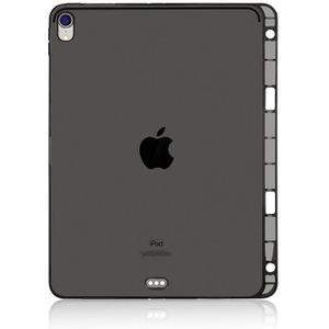 Zeer transparante TPU zacht beschermhoes voor iPad Pro 12 9 inch (2018)  met stylushouder (zwart)