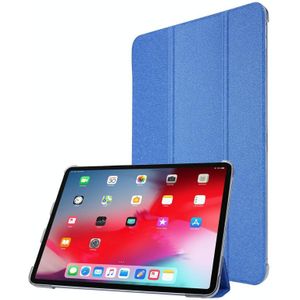 Zijde textuur Drie-voudige horizontale flip lederen tas met houder & pen slot voor ipad pro 12.9