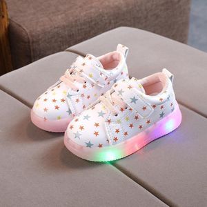 WISDOMFROG kindersneakers Light-Up Stars zachte zool meisjes boardschoenen jongensschoenen  maat: 30