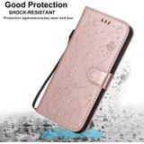 Voor iPhone XS Max Cat Bee Embossing Pattern Shockproof Horizontale Flip Lederen Case met Holder & Card Slots & Wallet(Paars)