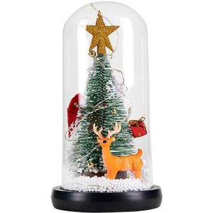 Kerst Cedar Window Display Glass Cover Led Light Ornaments (Star Deer)