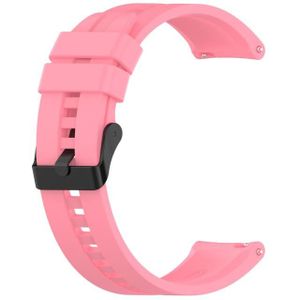 Voor Huawei Watch GT 2 42mm Siliconen vervangende polsbandje met zwarte gesp (roze)
