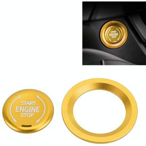 Auto Motor Start Key Drukknop Ring Trim Metalen Sticker Decoratie voor Cadillac CT5 CT4 XT4 XT6 / Chevrolet Silverado (Goud)