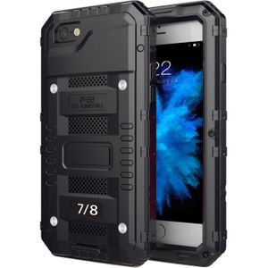 Waterdichte stof schokbestendige zink legering + siliconen case voor iPhone 8 & 7 (zwart)