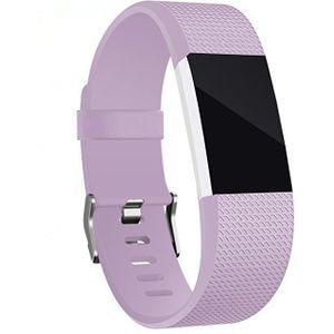 Vierkant patroon verstelbare sport polsband voor FITBIT charge 2  maat: S  10.5 x 8.5 cm (licht paars)