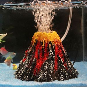 Kunstmatige boom plant gras vis tank decoratie vulkaan Rock landschap  creatieve Rockery hars ornamenten aquarium luchtpomp  maat: S  8.5 * 5.5 * 2.0 cm
