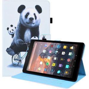 For Amazon Kindle Fire 7 Animal Pattern Horizontal Flip Leather Case with Holder & Card Slots & Photo Frame & Sleep / Wake-up Function(Cycling Panda)