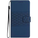 Voor Huawei P8 Lite 2017 Diamond relif Skin Feel lederen telefoonhoes met Lanyard