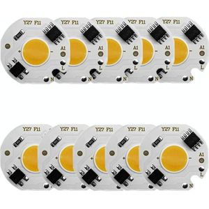 10 pc's COB LED Light Chip AC 220V LED Lamp Lamp Intelligent IC Driver Lamp Lamp DIY Spotlight Downlight Chip Outdoor Flood Light(5W(warm wit))