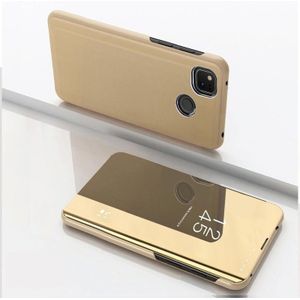 Voor Xiaomi Redmi 9C Plated Mirror Horizontale Flip Lederen Case met houder(Goud)