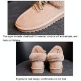 C12 Herfst en Winter Pluche Warme Veters Snowboots Casual Katoenen Schoenen  Maat: 37 (Beige)