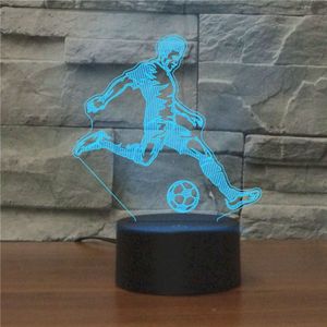 Spelen voetbal Black Base creatieve 3D LED decoratieve nachtlampje  oplaadbaar met Touch-knop