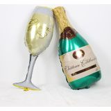 Verjaardagsfeestje Achtergrond Decoratie Set Champagne Fles Golden Happy Birthday Aluminium Film Ball