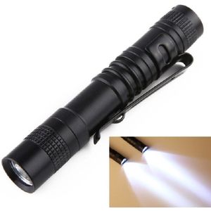 Mini LED pen-vormige sterke zaklamp pen clip toorts  grootte: 9.1 cm