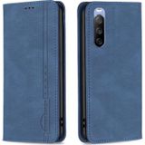 For Sony Xperia 10 III Magnetic RFID Blocking Anti-Theft Leather Phone Case(Blue)