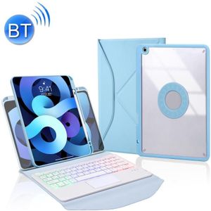 Z102B-AS Pen Slot Touchpad Backlight Bluetooth Toetsenbord Lederen Tablet Case Voor iPad 10.2 2021/2020/2019 (Hemelsblauw)