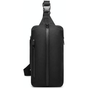 Ozuko 9292S Outdoor Men Chest Bag Sport Waterdichte Schouder Messenger Bag met externe USB-oplaadpoort(Zwart)