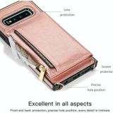 Voor Samsung Galaxy S10 Square Zipper Wallet Bag TPU+PU Back Cover Case met Holder & Card Slots & Wallet & Cross-body Strap(Red)