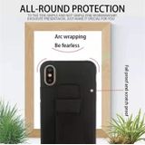 Voor iPhone XS Max schokbestendige PC + TPU beschermhoes met armband & houder (geel)