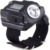 HT-8008 multifunctionele oplaadbare LED zaklamp horloge met kompas & rode Laser