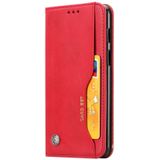 Knead huidtextuur horizontale Flip lederen case voor OnePlus 6  met foto frame & houder & kaartsleuven & portemonnee (rood)