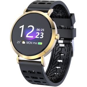 CV08C 1 0 inch TFT kleur scherm siliconen horlogebandje Slimme armband  ondersteuning oproep herinnering/hartslagmeting/bloeddruk bewaking/slaapbewaking/bloed zuurstof bewaking (zwart goud)