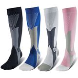 3 paar compressie sokken outdoor sport mannen vrouwen kalf Shin been running  grootte: XXL (blauw)