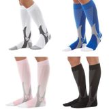 3 paar compressie sokken outdoor sport mannen vrouwen kalf Shin been running  grootte: XXL (blauw)