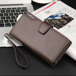 Baellerry Casual Portemonnee Lange Koppeling Tri-Fold Portemonnee Multifunctionele Telefoon Tas voor Mannen (Bruin)