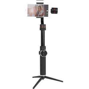 AFI V5 Smooth 3-assige handheld aluminium borstelloze Gimbal stabilisator met statief mount & Invullicht voor smartphones binnen 6 inch  ondersteuning face tracking (zwart)