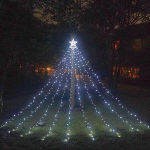 10LM 350 LED Star Waterfall Light Christmas Tree String Lights Outdoor Meteor Light  Plug Spec: EU-plug (wit licht)