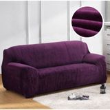 Pluche stof sofa cover dikke zachte bank elastische sofa covers niet omvatten kussensloop  specificatie: 4 Seat 230-300cm (paars)