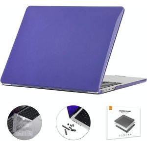 Voor MacBook Air 13.6 2022 A2681 AMERIKAANSE Versie ENKAY 3 in 1 Crystal Laptop Case met TPU Toetsenbord Film/Anti-stof Pluggen (Diep Paars)