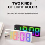 Kleurrijke lettertypen LED elektronische wekker Grootschermklok (8009D White Shell)