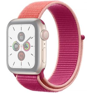 Voor Apple Watch Series 5 & 4 44mm/3 & 2 & 1 42mm kleur bijpassende nylon horlogeband (oranje + Rose rood)