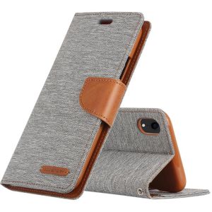 KWIK GOOSPERY CANVAS dagboek denim textuur horizontale Flip lederen case voor iPhone XR  met houder & kaartsleuven & portemonnee (grijs)