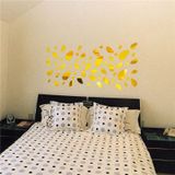 12 STKS/S 3D spiegel verwisselbare muur sticker voor woonkamer slaapkamer TV achtergrond spiegel muurschildering Wall Decor (goud)