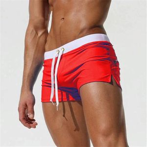 Back Pocket flat shorts zomer strand zwembroek voor mannen  maat: XL (rood)