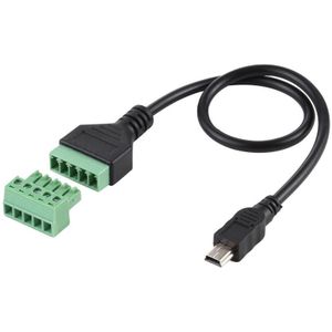 Mini 5-pins man tot 5 pin pluggable terminals soldeervrije USB Connector Solderless Connection Adapter Kabel  lengte: 30cm