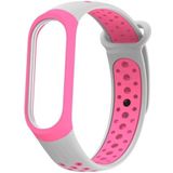 Kleurrijke siliconen polsband horlogeband voor Xiaomi mi band 3 & 4 (roze)