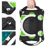 Cute Cat King Kids Shockproof EVA Protective Case with Holder & Shoulder Strap & Handle For iPad 9.7 2018 / 2017 / Air / Air 2 / Pro 9.7(Black Green)
